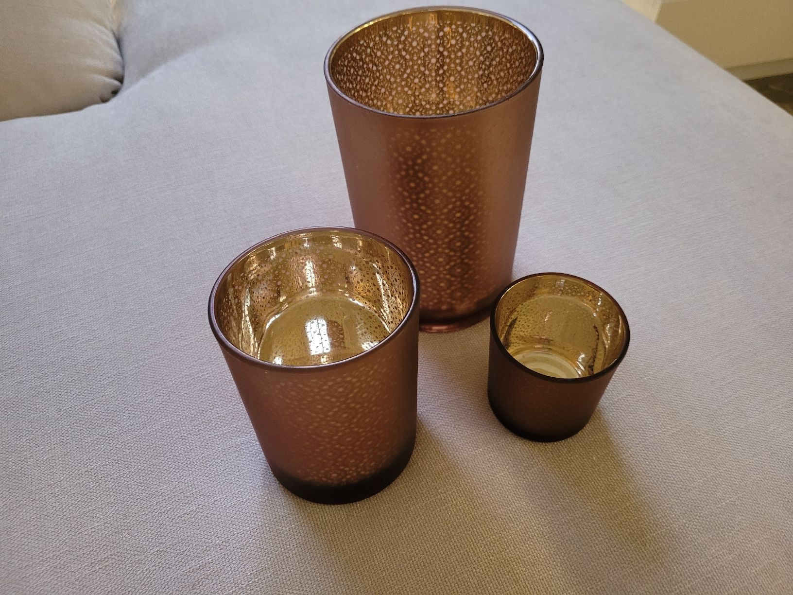 Tutte le decorazioni: 3er Set Windlichter aus Glas, Top Zustand! – Nuovo (secondo la descrizione) da Biberist venduto da hertd 2