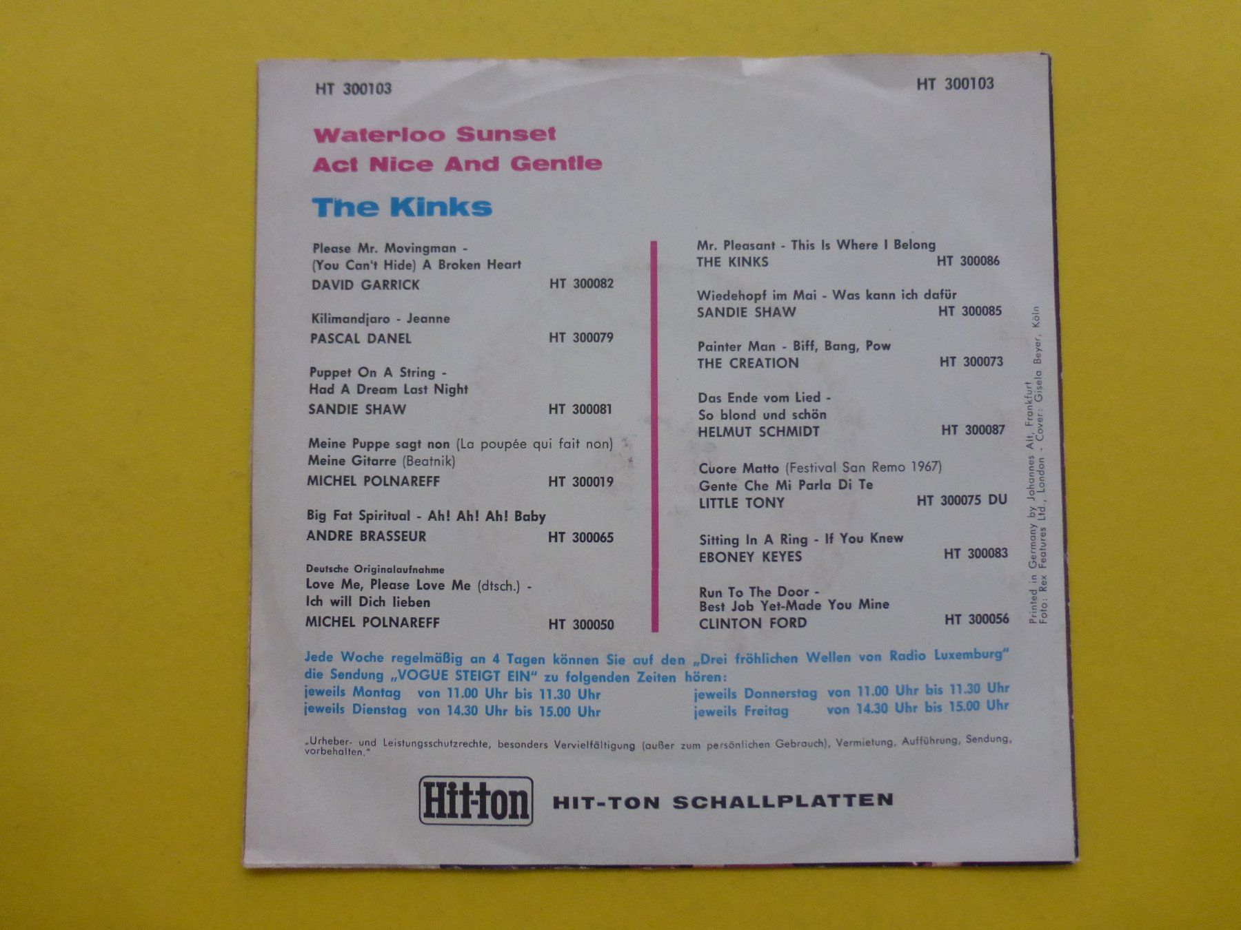 Schallplatten: The Kinks – Waterloo Sunset – Gebraucht aus Zürich von Swiss57 1