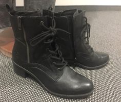 Bugatti Damen Schnür Boots GlattLeder schwarz 38