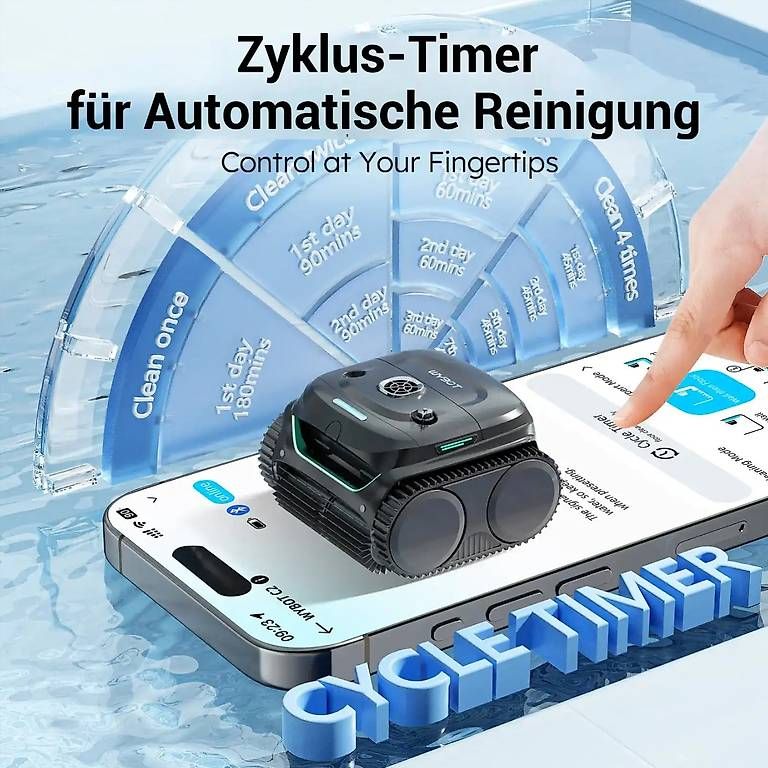 Schwimmbad-Zubehör: WYBOT C2 Kabelloser Poolroboter mit App-Steuerung – Neu und originalverpackt aus Malans GR von BUYBEST-Schweiz 5