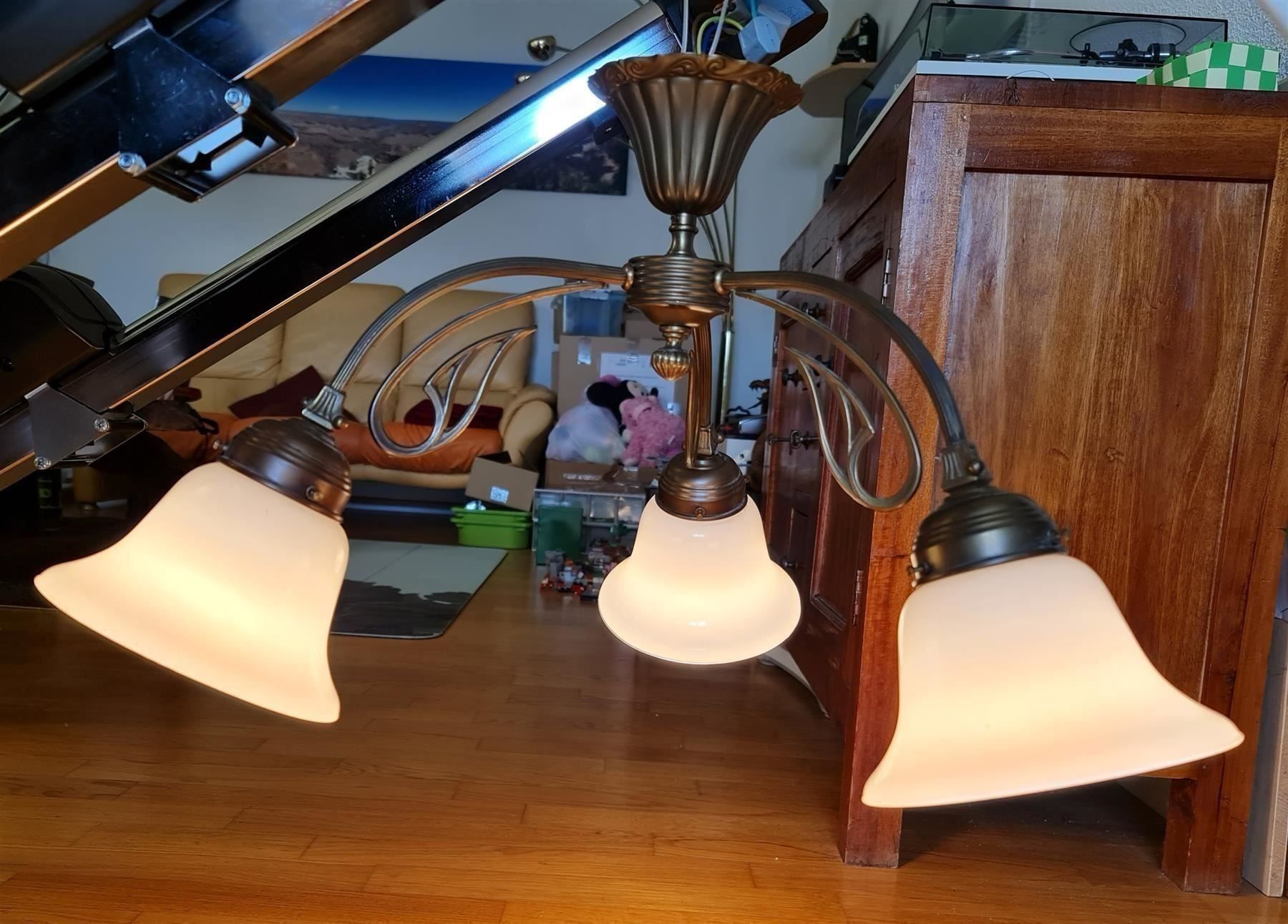 Lampadari & plafoniere: Dreiflammige Deckenlampe aus Messing – Nuovo (secondo la descrizione) da Pfungen venduto da Fastback66 6