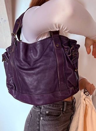 Sac Gérard Darel violet modele 24 heure
