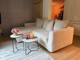 Ecksofa Cord naturfarben / beige