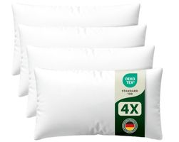 4 Kissen Füllkissen Innenkissen Sofakissen 40x80cm Weiss