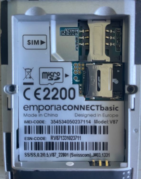 Emporia Telefoni cellulari / Smartphones: Senioren Natel emporia connect basic V87 – Usato da Weisslingen venduto da retob66 2