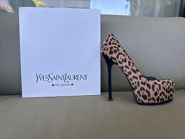 Yves Saint Laurent Leopard Platforms, Size 39, Like New!