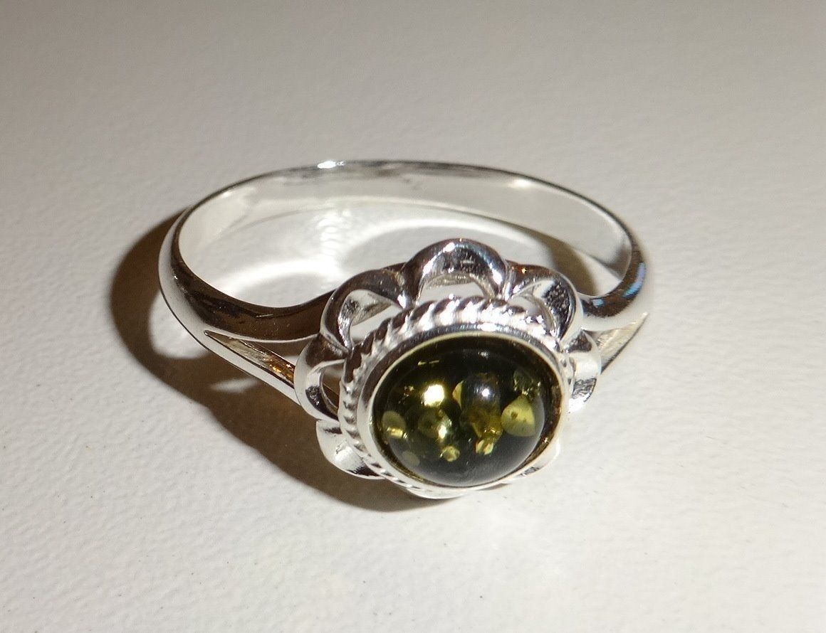Anelli: RING (green,cognac) Bernstein 925 Silber – Nuovo e nell'imballaggio originale da Visp venduto da steinschmuckwelt 4