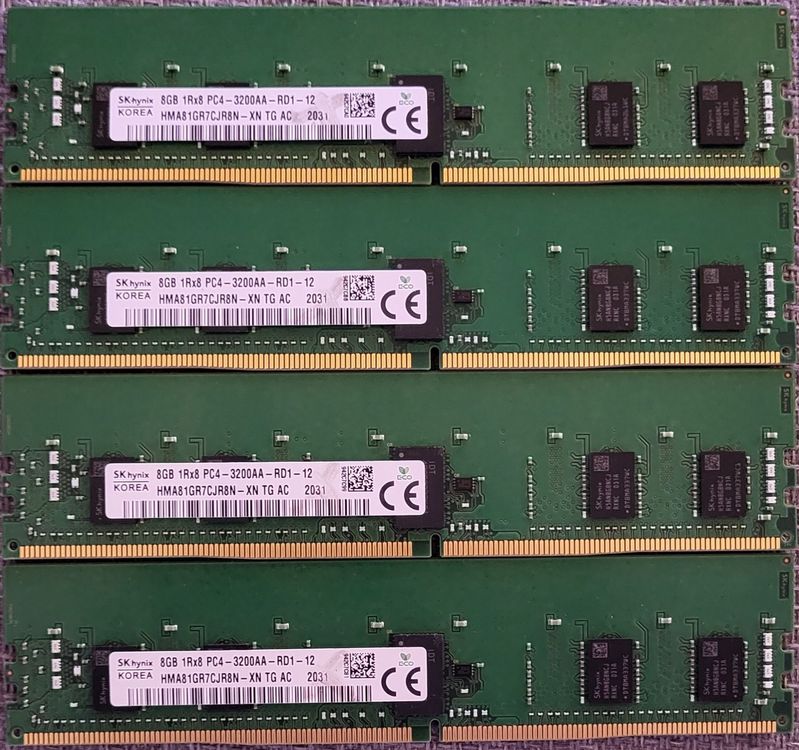 4x SK Hynix 8GB RAM PC4-3200AA 1Rx8 Speicher 32GB Set (Neu (gemäss ...