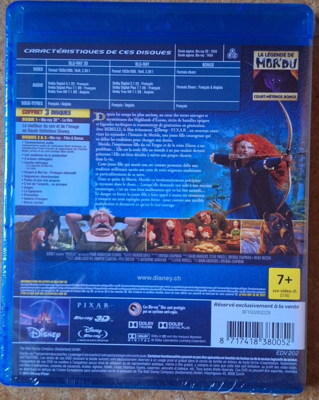 Tutti i DVDs: Brave - Rebelle - Merida - Disney 3D + 2D + Bonus Blu-ray – Nuovo e nell'imballaggio originale da Schmitten FR venduto da Sidewinder 1