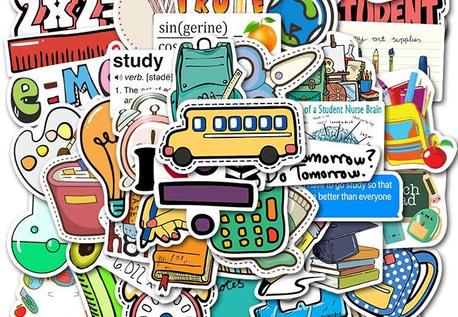 Aufkleber: 50 Stk. Sticker Aufkleber - Schule – Neu und originalverpackt aus St.Gallen von Mr.Stickers