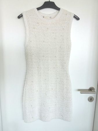 ZARA Strickkleid mit Perlen, Gr XS