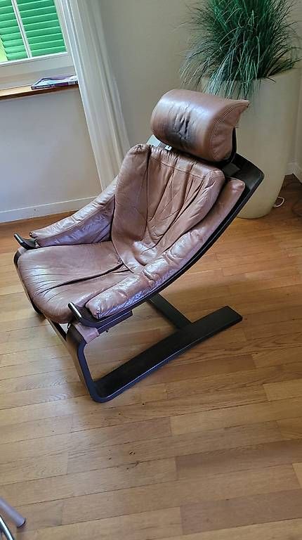 Poltrone: Echtleder Designer Sessel mit Hocker - Vintage Retro – Usato da Kiesen venduto da lau_pxr2 1