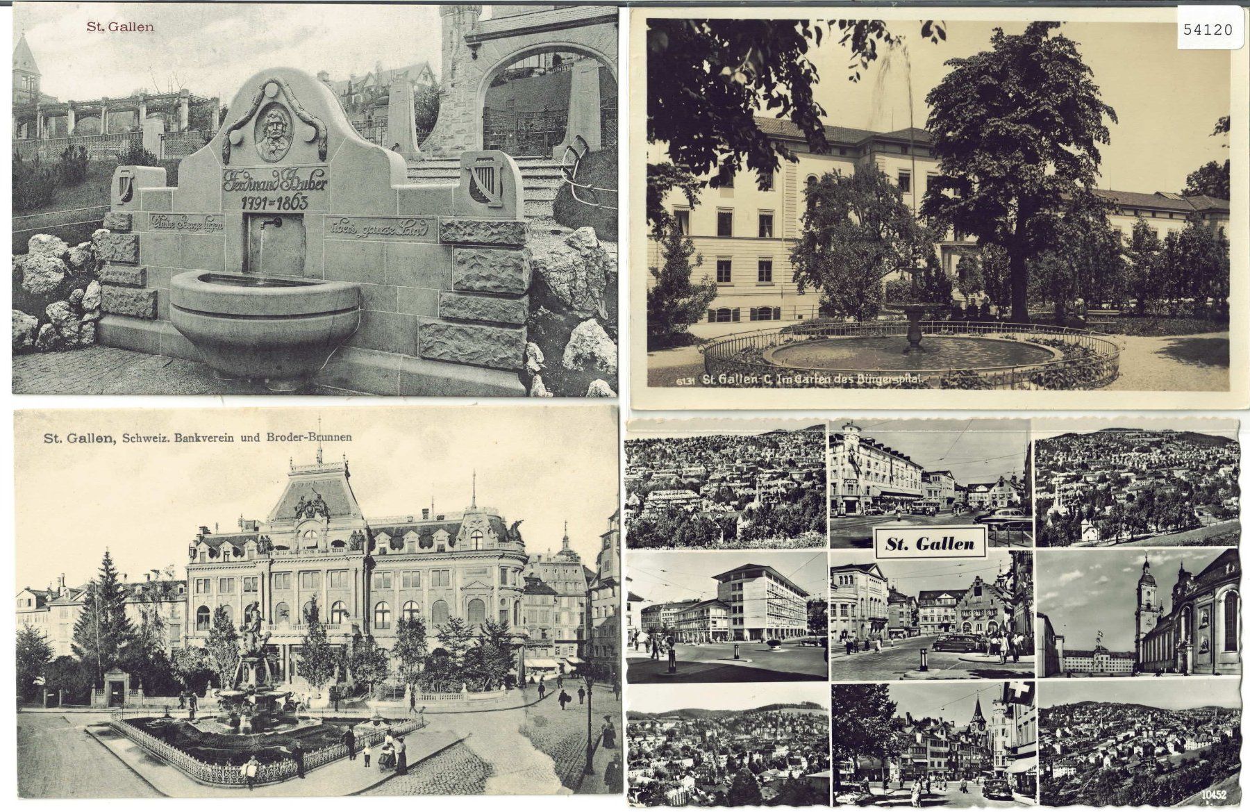Cartes postales: 4 AK - St. Gallen – D'occasion à Ettingen par Kartenplanet