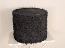 Jankurtz Rondo Pouf Hellgrau (oder flauschig schwarz)