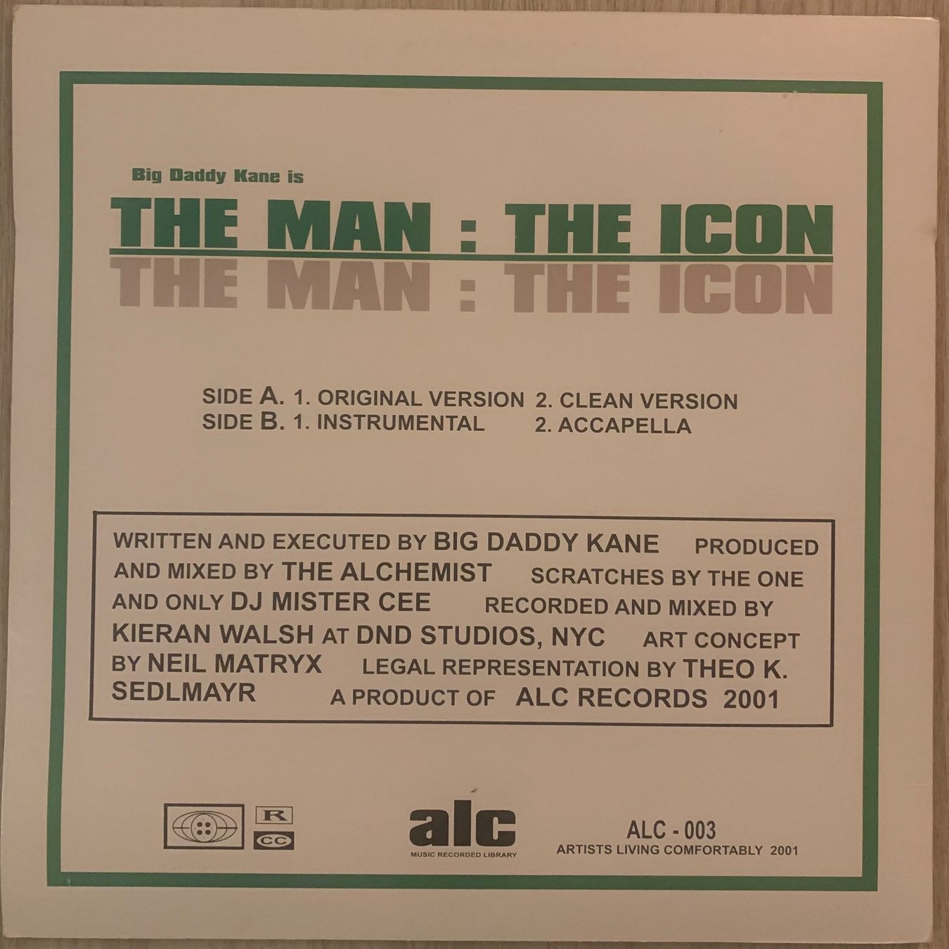 Dischi in vinile: BIG DADDY KANE - The Man: The Icon Maxi Lp 2001 – Usato da Mühlethal venduto da superfast78 1