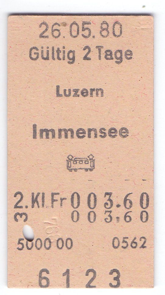 Biglietti: Billette Luzern - Immensee – Usato da Langenthal venduto da Sammlungs_aus