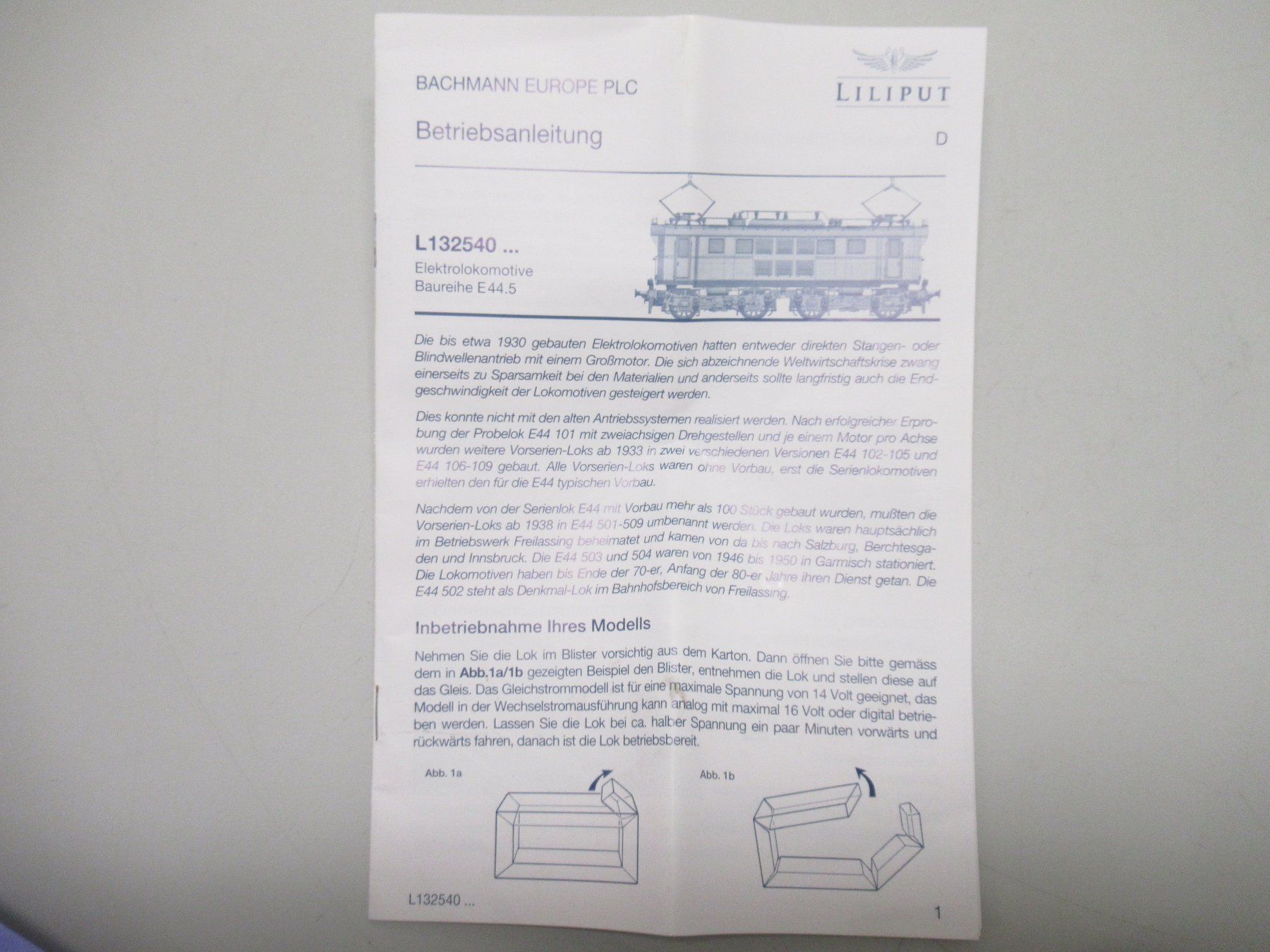 Liliput Modellini di ferrovie: Liliput L132543 E-Lok BR E 44.5 Deutsche Bahn Digital DC H0 – Usato da Basel venduto da mhmarken 7