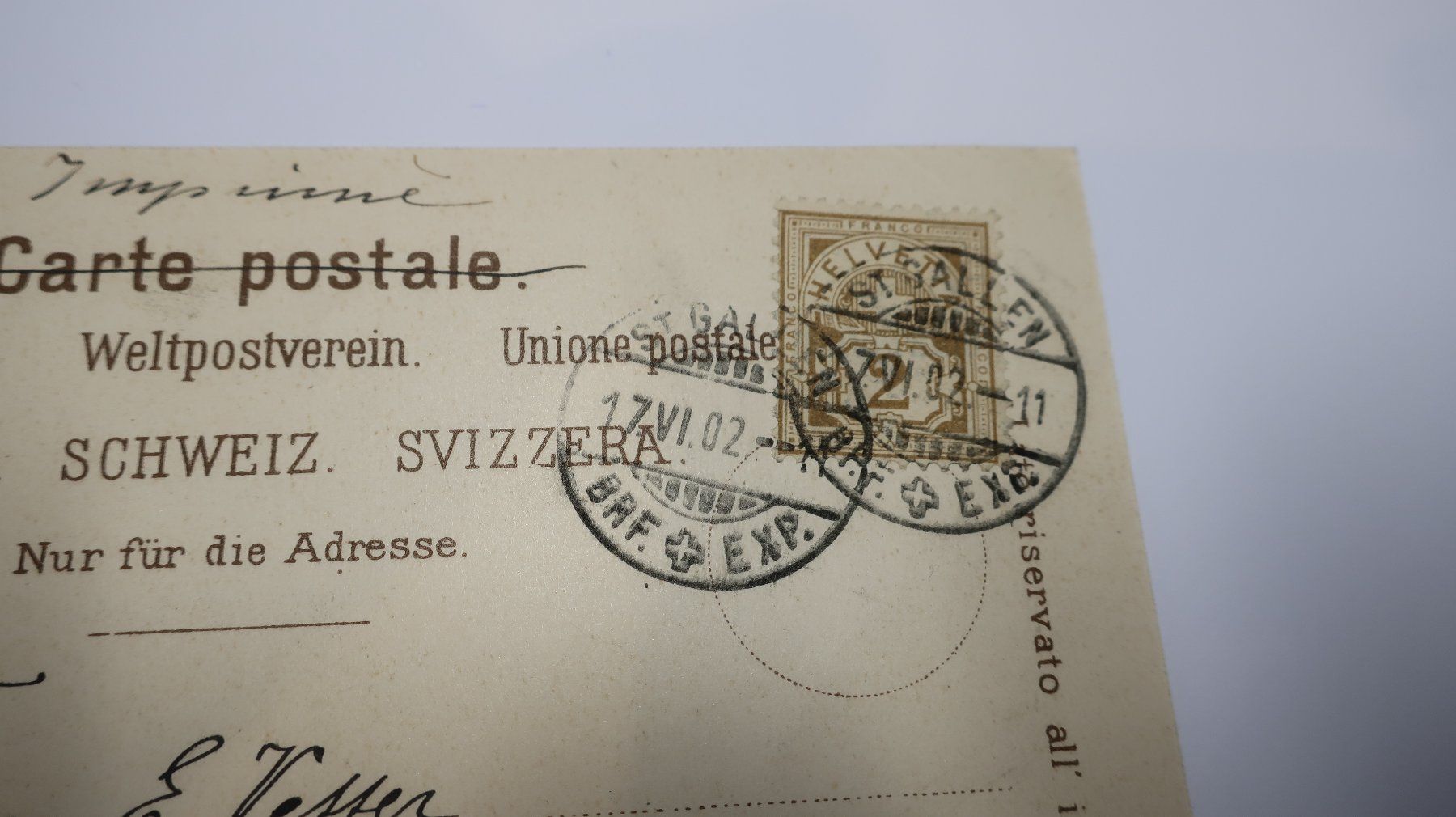 Cartoline postali: St. Gallen Stadtpark  1902 – Usato da Cormoret venduto da Pascalll2001 4