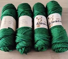 Wolle 100% Alpaka grün 4x je 75g Knäuel neu