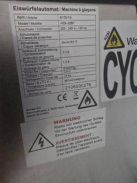 Gonser Elettrodomestici da cucina: Eiswürfelmaschine – Usato da Büron venduto da CNCSERVICE 3