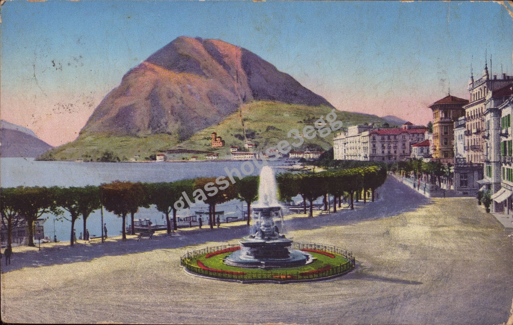 Cartoline postali: AK Lugano - Quai e Fontana Bossi – Usato da Eggersriet venduto da glasshouse3egg