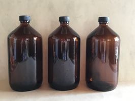Flasche Flaschen Apothekerflaschen 1L Vintage Deko 3 Stk