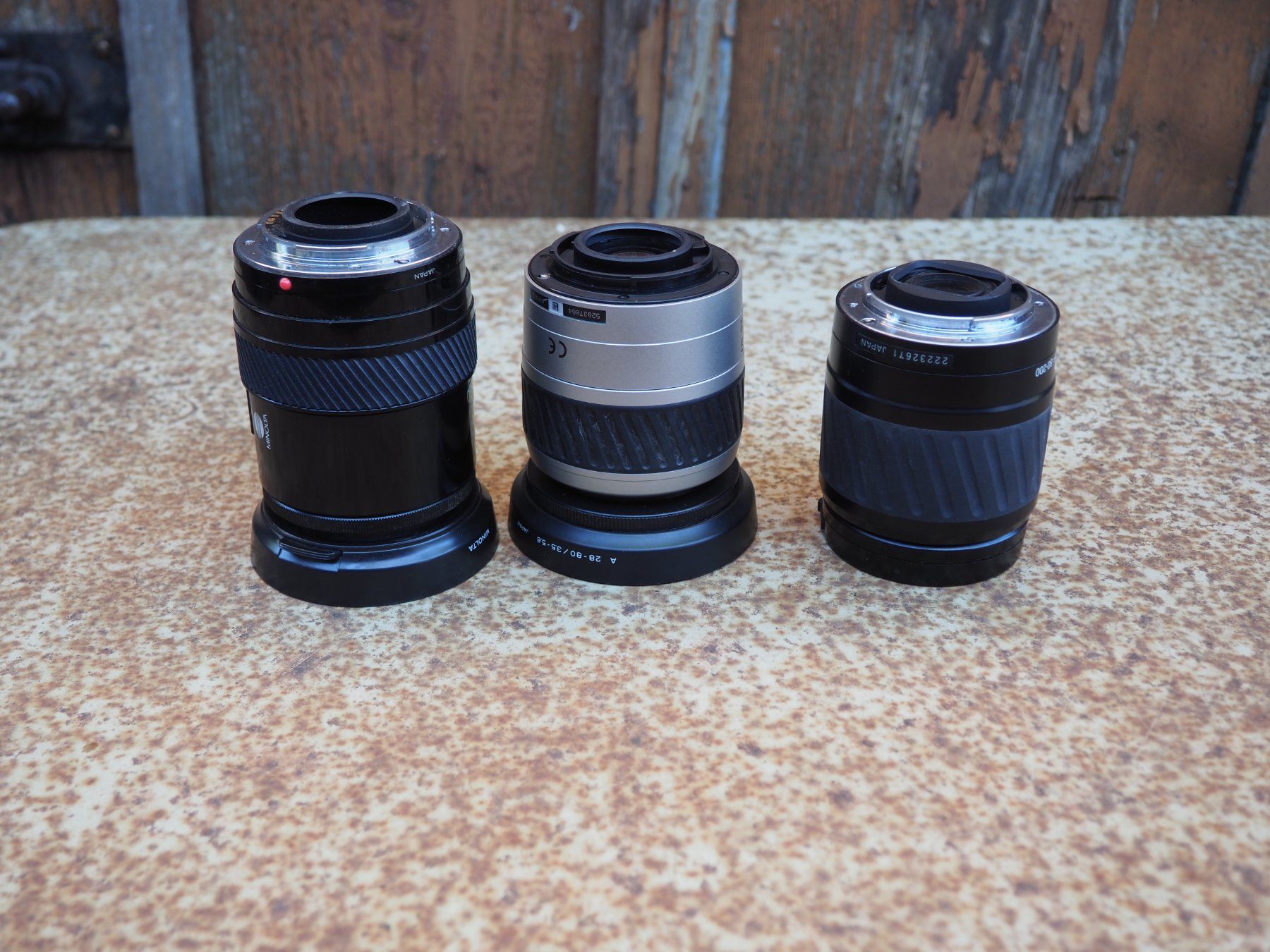Minolta Obiettivi: Minolta: 3 Objektive – Difettoso da Schänis venduto da Wewu