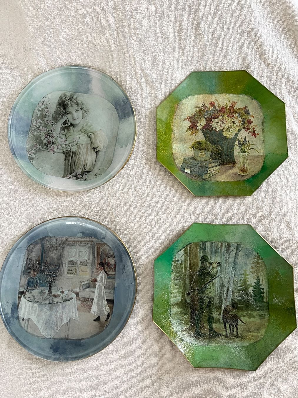 Teller: 4 Teller Glas Platten Unterteller Deko Figur Schalen – Gebraucht aus Wil von fuschti01