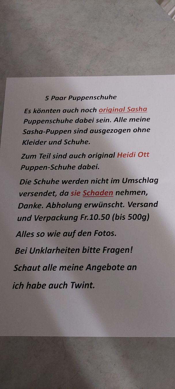 Heidi ott Bambole: 5 Paar Heidi Ott Schuhe  – Usato da Muri AG venduto da nindo1 7