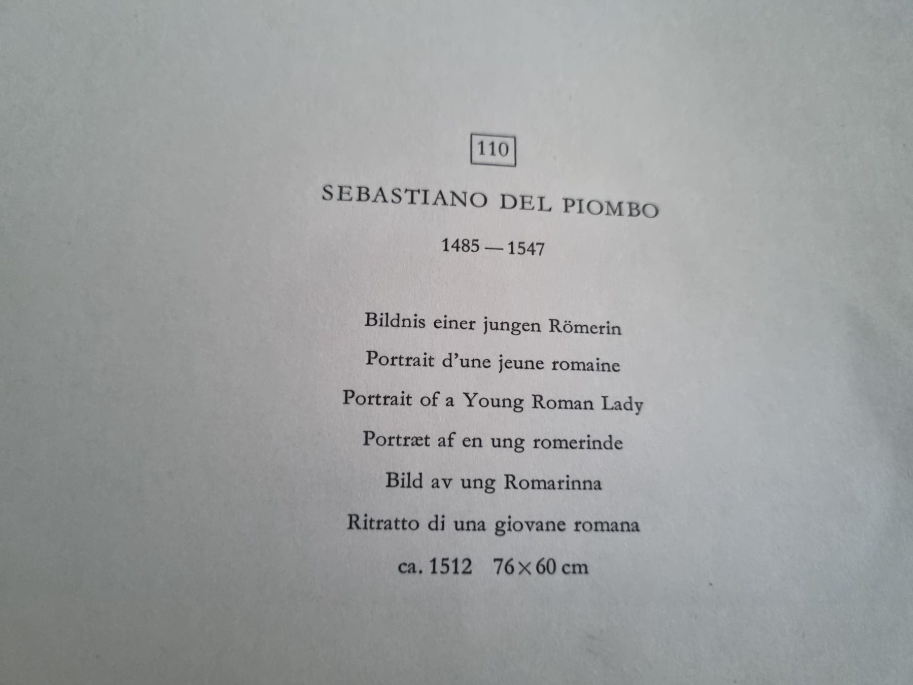 Poster & Bilder: Sebastiano del Piombo: "Junge Römerin" Kunstdruck – Gebraucht aus Riedholz von mic_sv5c 2