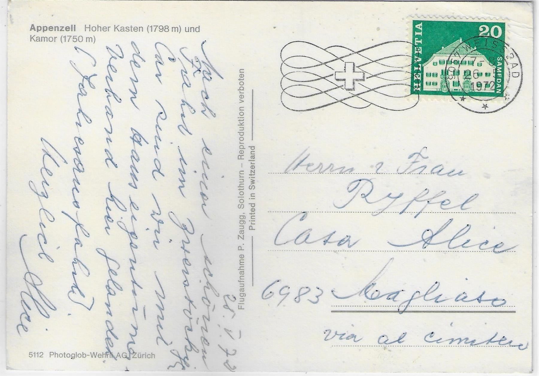 Cartoline postali: Flugaufnahme Appenzell – Usato da Ettingen venduto da Kartenplanet 1