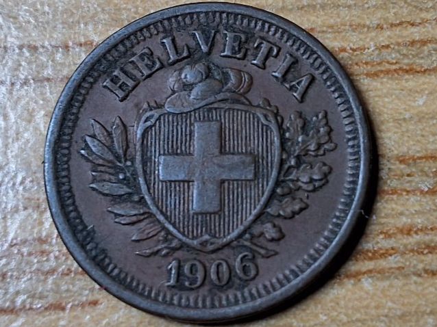 Alle Münzen: 1 Rappen 1906 - sehr schön! – Gebraucht aus Münchenstein von purbach1 8
