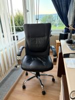 Bürostuhl Leder schwarz, guter Zustand, Rückenlehne verstell