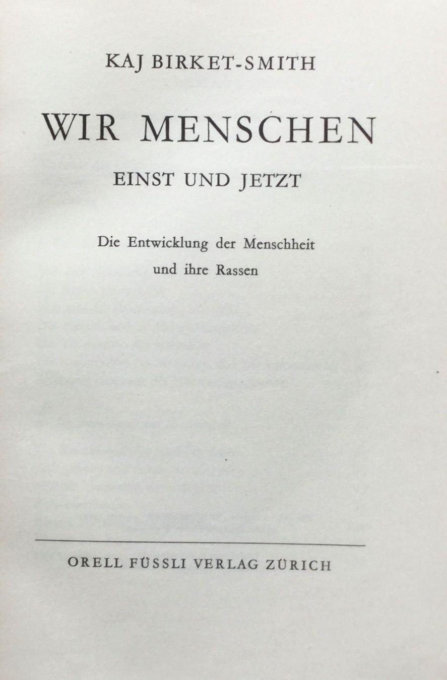 Libri: Kaj Birket-Smith: Menschen einst - jetzt – Usato da Oftringen venduto da Waltereg 1