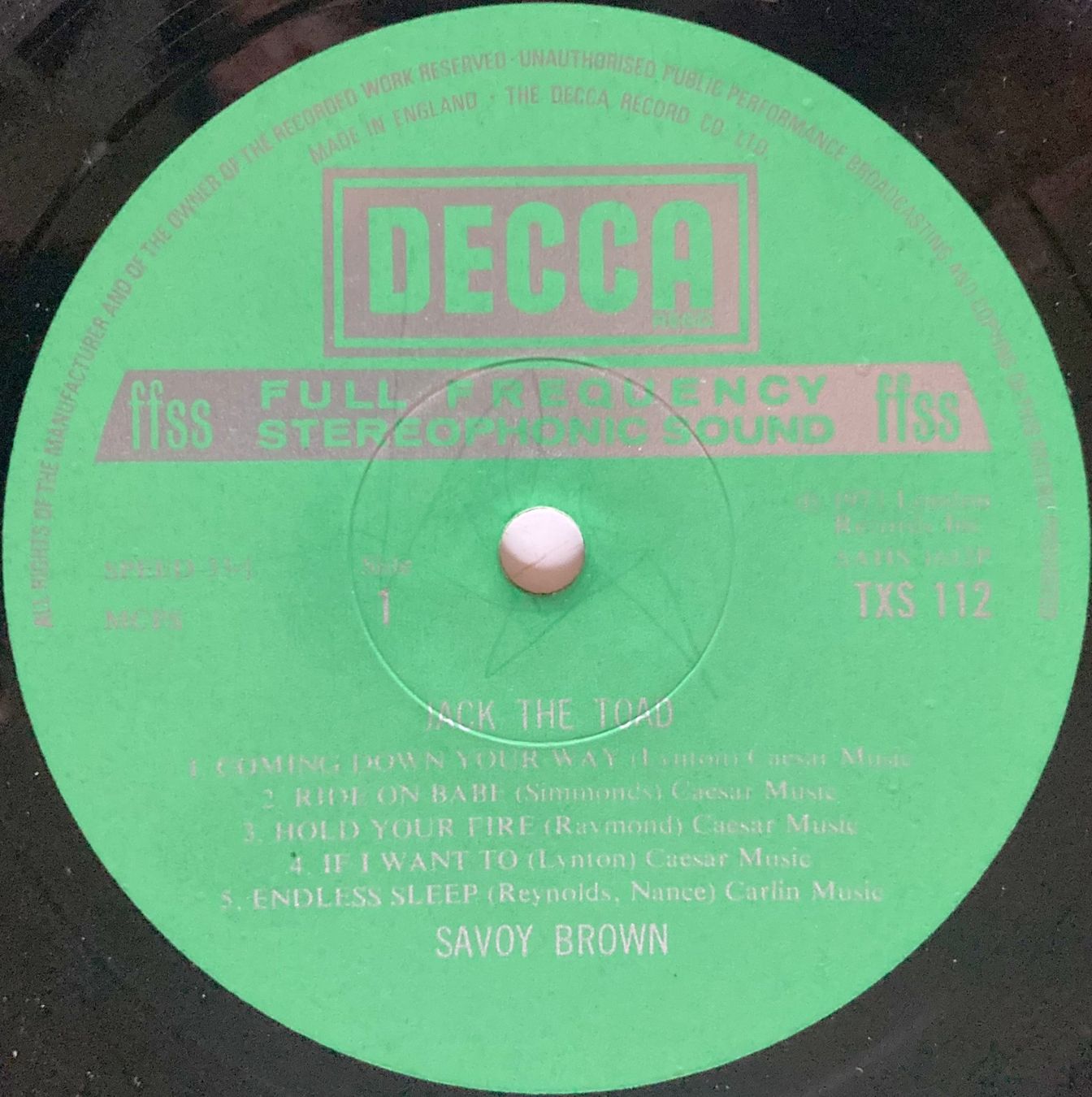 Dischi in vinile: SAVOY BROWN - JACK THE TOAD – Usato da Bottens venduto da hotter-than-hell 3