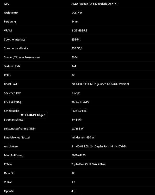 Amd Grafikkarten: ROG RX 580 – Gebraucht aus Bonaduz von tor_vj52 4