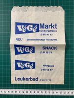 Leukerbad, alte Papiertüte, Végé Markt, Snack, Tüte, vintage