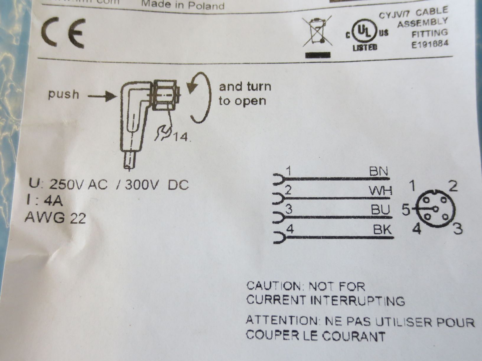 Kabel: 25m Sensorkabel mit M12 Stecker – Neu und originalverpackt aus Sulz LU von Elektrofachverkauf 2