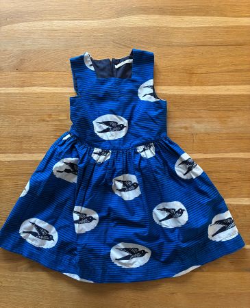 Robe Cyrillus x Csao motif oiseaux bleu taille 8 ans