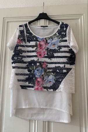 Camomilla Layered LaceT-Shirt Floral Print 