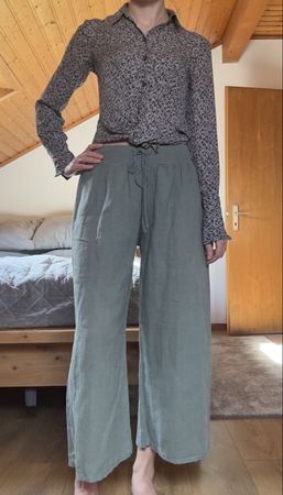 Pantalon TODAY lin kaki du S au XL taille élastique