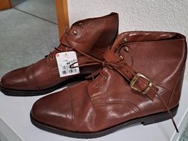 Elegante Leder Stiefeletten, neu, Gr. 39, Braun, Top Herbst!