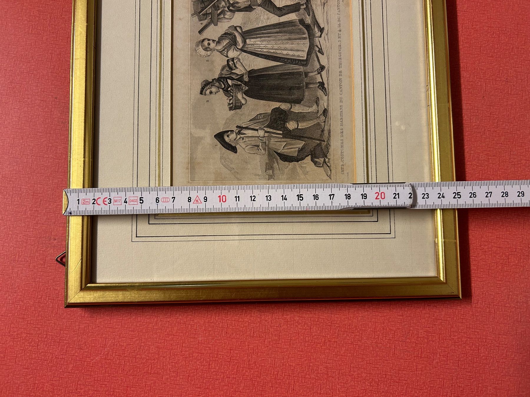 Stiche: Alte  Bild Trachten Thurgau & Glarus gerahmt, hinter Glas. – Gebraucht aus Lanzenhäusern von vic63 7