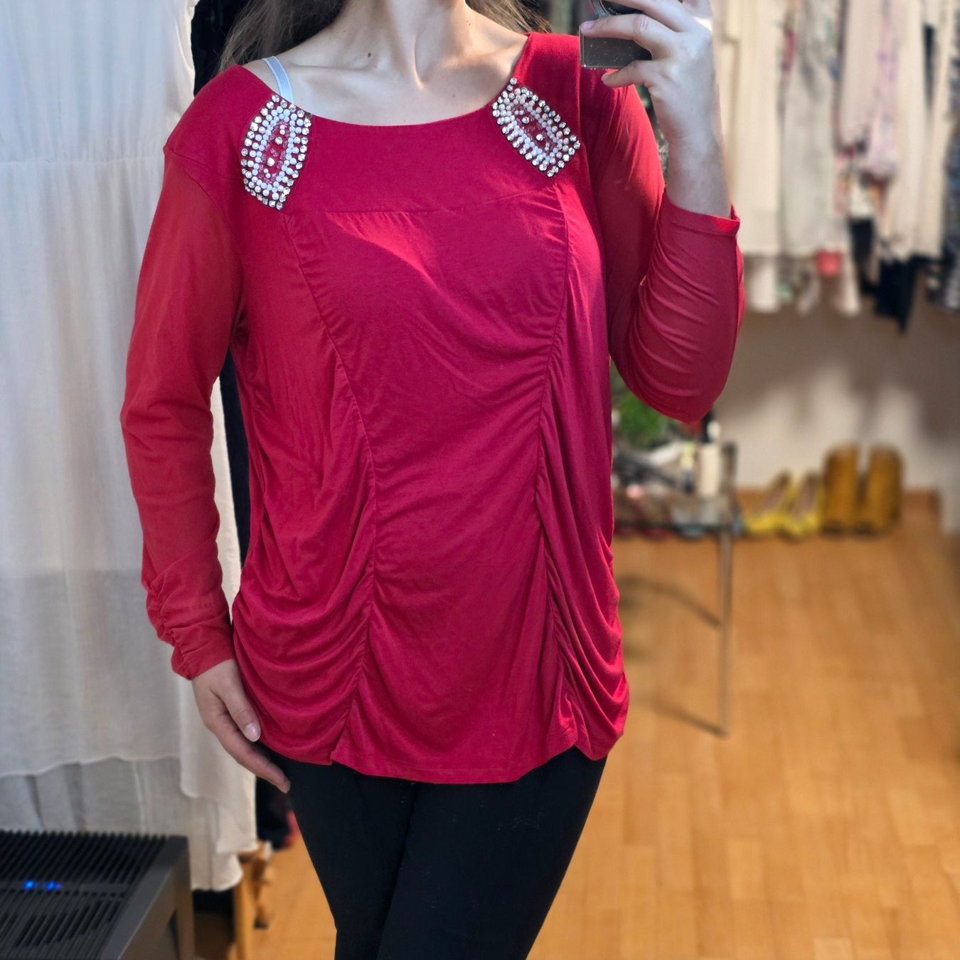 Camicette: Rote Bluse mit Strass Judith Williams Gr.48 – Usato da Wald ZH venduto da CapLux