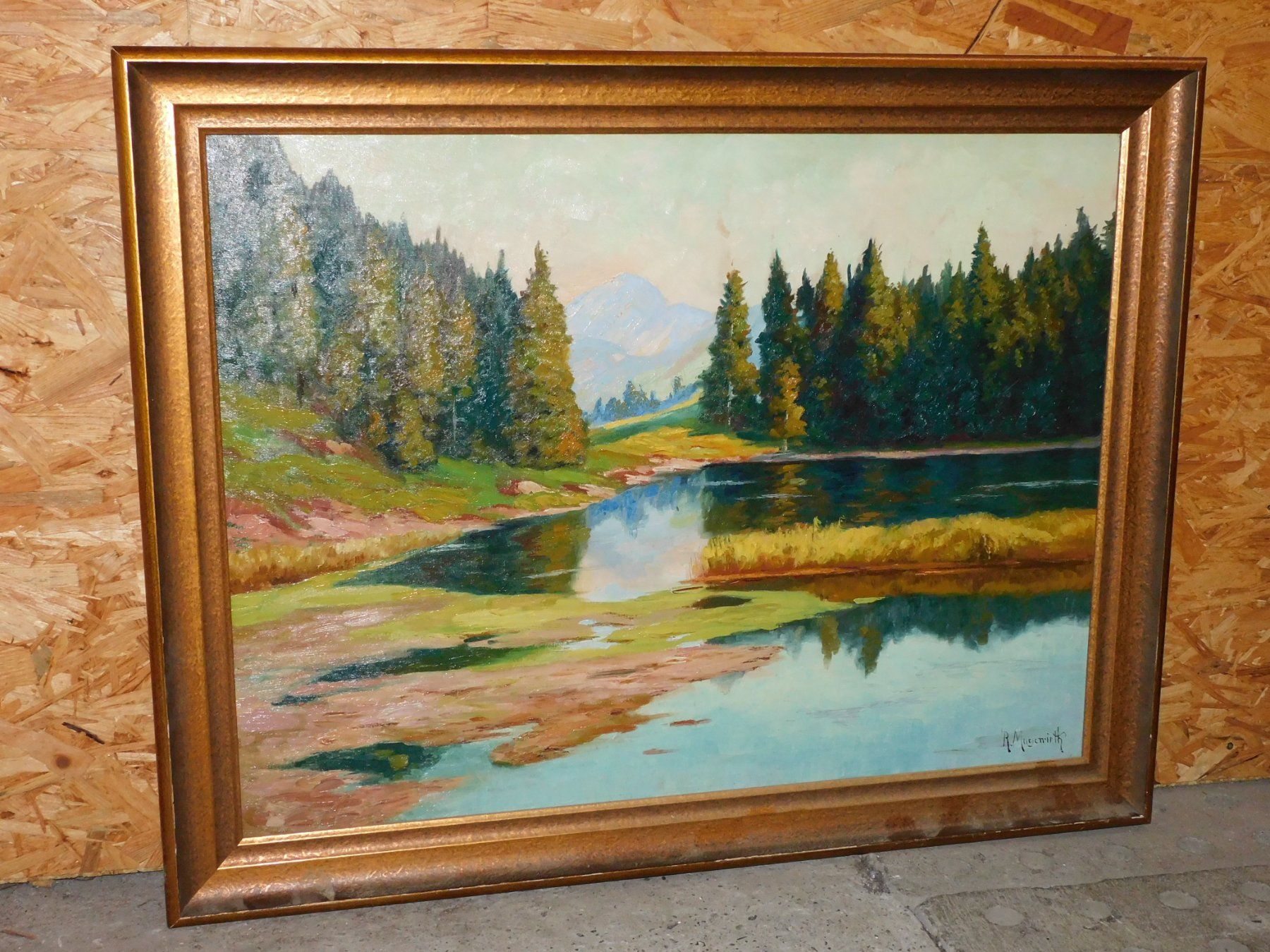 Gemälde: Kunst Ölgemälde Landschaftbild   Kunst Ölbild  altes Gemälde – Gebraucht aus Sursee von 76 5