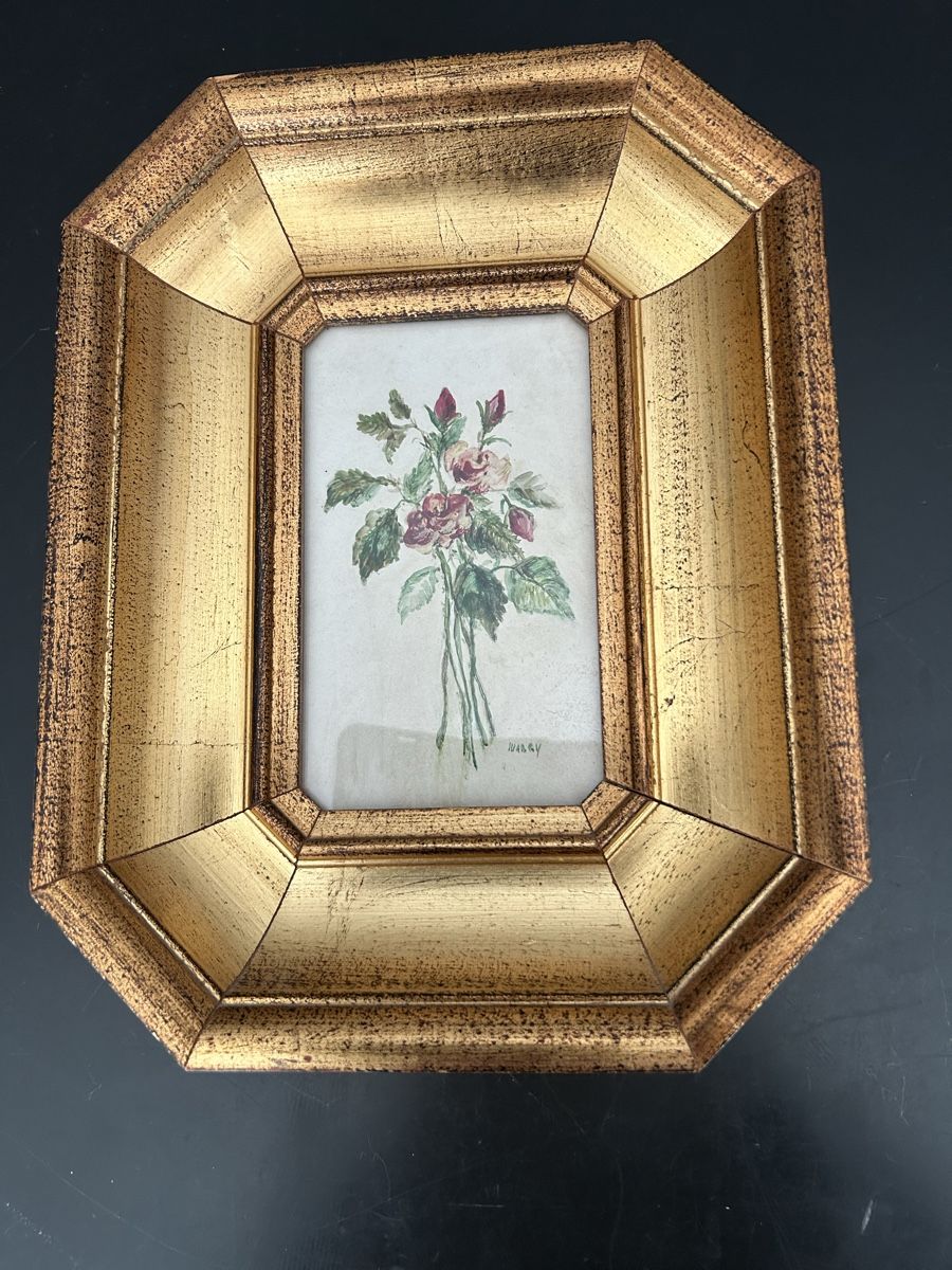 Foto & Immagini: Altes gerahmtes Blumenbild mit Glasabdeckung – Usato da Zumikon venduto da tuna007