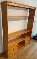 Solid Pine Shelving Unit with 4 drawers, works as TV Stand