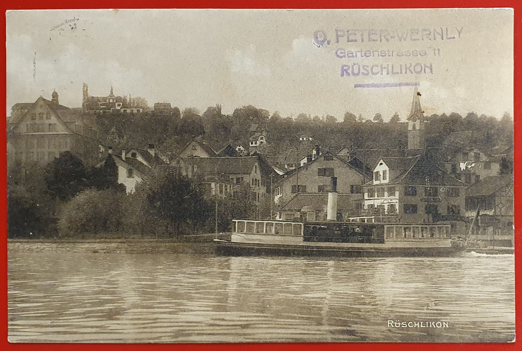 Cartoline postali: Rüschlikon 1920 mit Dampfschiff – Usato da Kreuzlingen venduto da Rschweiz1
