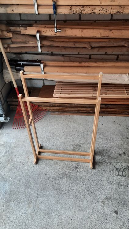 Dripex Bambus Handtuchständer - Freistehend Mit 3 Edelstahlstangen & Ablage