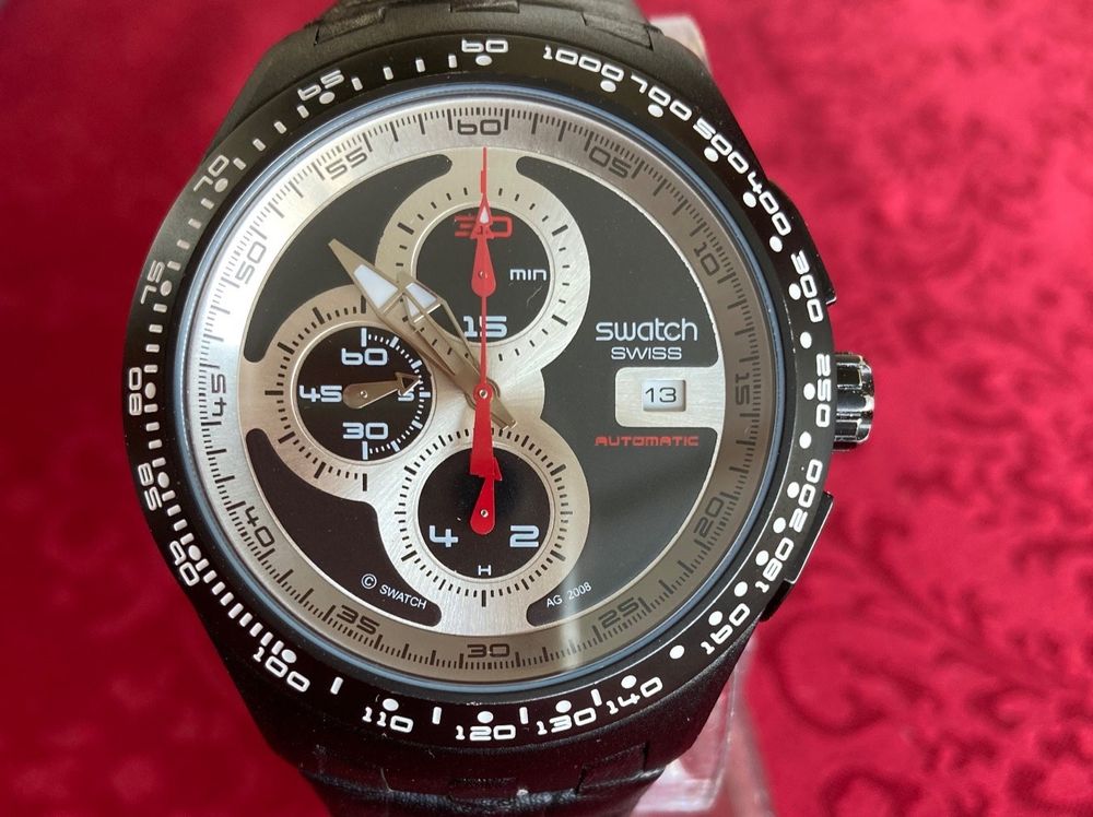 Swatch „Right Track Black” Irony, automatic, Chronograph | Acheter sur ...